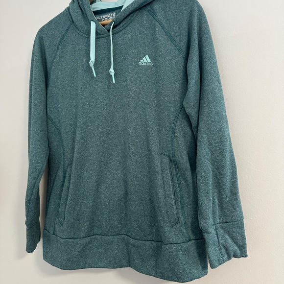 Adidas | Turquoise Women’s  Long Sleeve Ultimate Hoodi Women’s Large - Picture 2 of 7